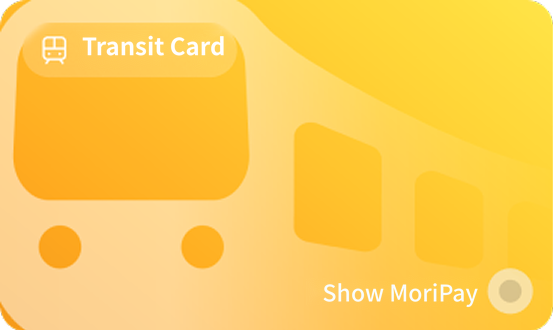 Back of the MoriPay card with built-in transit for subways and buses